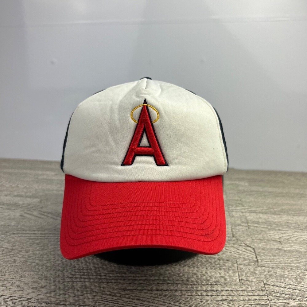 Vintage Los Angeles Angels Trucker Hat Cap Snap Back Adjustable White MLB Adult